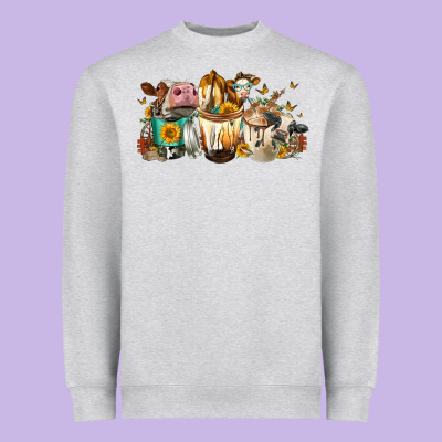 Cows And Coffee Heavyweight Sweatshirt Designed By Fadigitalartstudio