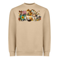 Mushroom Cows and coffee Heavyweight Sweatshirt - FaDigitalArtStudio