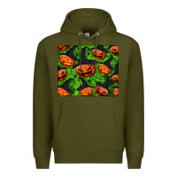 Army Green halloween pumpkin mouse pad Premium Hoodie - BundleAndBundleShop