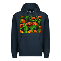 Navy halloween pumpkin mouse pad Premium Hoodie - BundleAndBundleShop