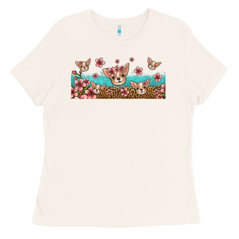 Floral Chihuahua Dogs Ladies Tee by Jasminsmagicworld | Teevron