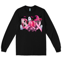 Black boo pink pumpkin witch breast cancer Long Sleeve Tee - CowGirlArtShop