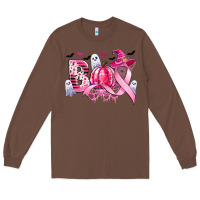 Chestnut boo pink pumpkin witch breast cancer Long Sleeve Tee - CowGirlArtShop