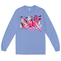 Colony Blue boo pink pumpkin witch breast cancer Long Sleeve Tee - CowGirlArtShop
