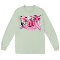 Matcha boo pink pumpkin witch breast cancer Long Sleeve Tee - CowGirlArtShop