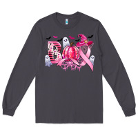 Smoke boo pink pumpkin witch breast cancer Long Sleeve Tee - CowGirlArtShop
