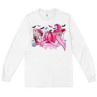 White boo pink pumpkin witch breast cancer Long Sleeve Tee - CowGirlArtShop