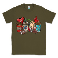 Army Green Football coffee cups Classic Tee - NancyCooperArtShop