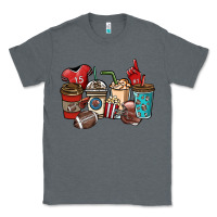 Charcoal Heather Football coffee cups Classic Tee - NancyCooperArtShop