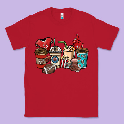 Football Coffee Cups Classic Tee Designed By Nancycooperartshop