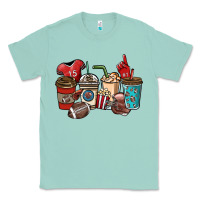 Seafoam Football coffee cups Classic Tee - NancyCooperArtShop