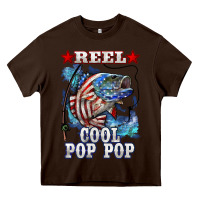 Chocolate Brown reel cool pop pop american flag bass Heavy Core Tee - LillyAllenDesigns