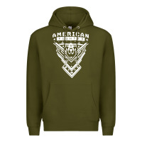 Army Green American Fighter 3 Premium Hoodie - lanVoArt