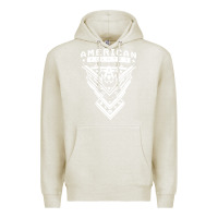 Oatmeal Heather American Fighter 3 Premium Hoodie - lanVoArt