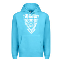 Ocean Blue American Fighter 3 Premium Hoodie - lanVoArt