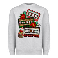Heather Grey christmas cassette gemstone Heavyweight Sweatshirt - FaDigitalArtStudio