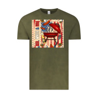 Vintage Olive red white and bbq usa flag Vintage Tee - TumblerDesignByShophia