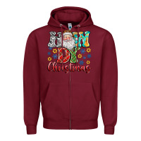 Burgundy How Dy Christmas Zipper Hoodie - CowhideDigitalArt