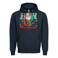 Navy How Dy Christmas Zipper Hoodie - CowhideDigitalArt