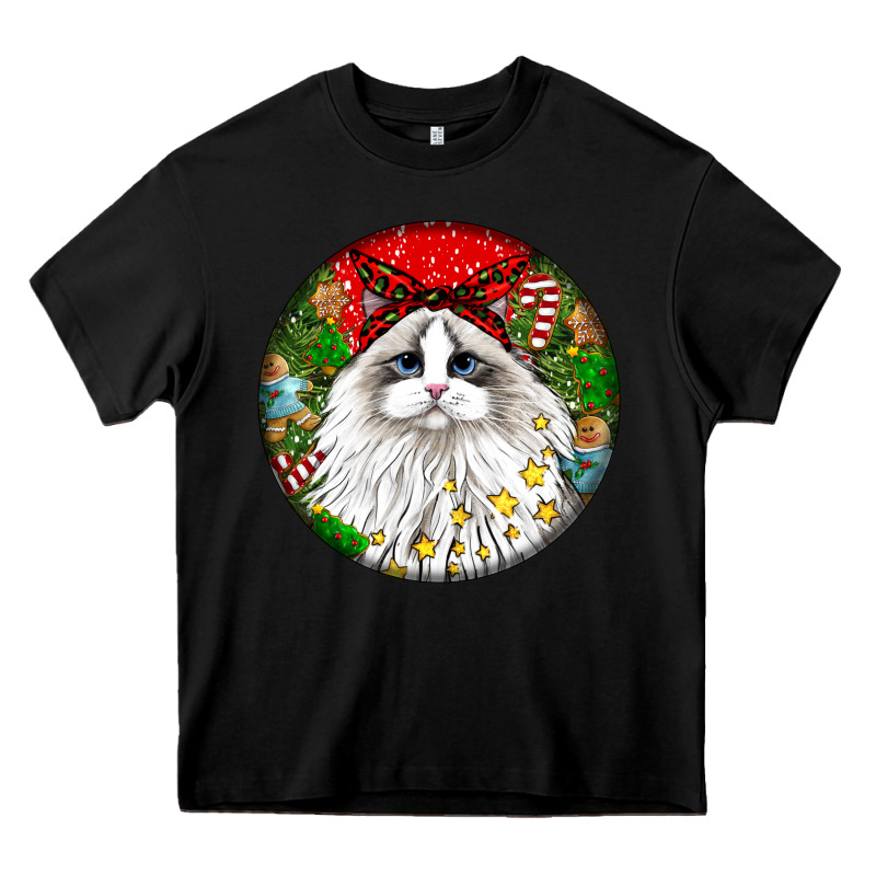 Christmas Ragdoll  Cat Heavy Core Tee by LillyAllenDesigns | Teevron