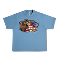 Pebble Blue Love America Eagle 4th of july Urban Heavy Tee - HowdyJamesFarm