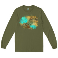 Army Green turquoise leopard patch Long Sleeve Tee - Jasminsmagicworld
