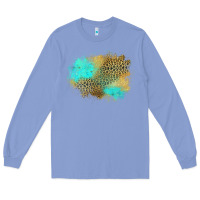 Colony Blue turquoise leopard patch Long Sleeve Tee - Jasminsmagicworld