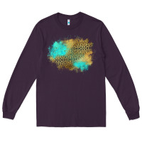 Plum turquoise leopard patch Long Sleeve Tee - Jasminsmagicworld