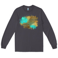 Smoke turquoise leopard patch Long Sleeve Tee - Jasminsmagicworld