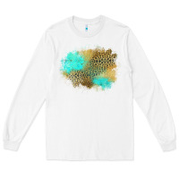 White turquoise leopard patch Long Sleeve Tee - Jasminsmagicworld