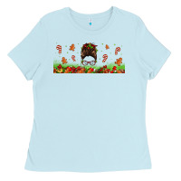 Baby Blue christmas mama messy bun Ladies Tee - Jasminsmagicworld