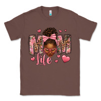 Chestnut Afro Messy Bun Mom Life Classic Tee - texasbilliewilder