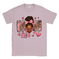 Lilac Afro Messy Bun Mom Life Classic Tee - texasbilliewilder
