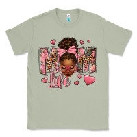 Matcha Afro Messy Bun Mom Life Classic Tee - texasbilliewilder