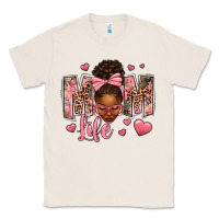 Natural Afro Messy Bun Mom Life Classic Tee - texasbilliewilder