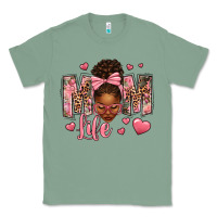 Sage Afro Messy Bun Mom Life Classic Tee - texasbilliewilder