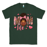 Sports Green Afro Messy Bun Mom Life Classic Tee - texasbilliewilder