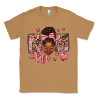 Toasted Coconut Afro Messy Bun Mom Life Classic Tee - texasbilliewilder
