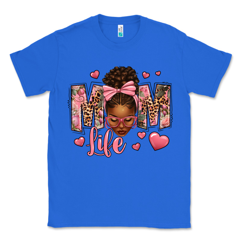 Afro Messy Bun Mom Life Classic Tee by texasbilliewilder | Teevron