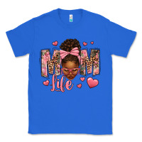 True Royal Afro Messy Bun Mom Life Classic Tee - texasbilliewilder