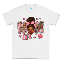 White Afro Messy Bun Mom Life Classic Tee - texasbilliewilder