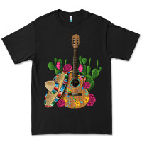 Black ,mexican sombrero guitar rose cactus Premium Tee - Artiststas