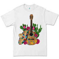 White ,mexican sombrero guitar rose cactus Premium Tee - Artiststas