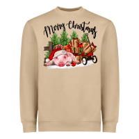 Mushroom merry christmas pig Heavyweight Sweatshirt - FaDigitalArtStudio