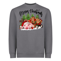 Storm merry christmas pig Heavyweight Sweatshirt - FaDigitalArtStudio