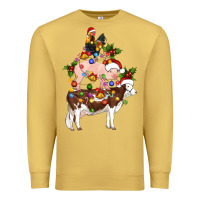 Antique Gold stacked christmas farm animals Premium Sweatshirt - Artiststas