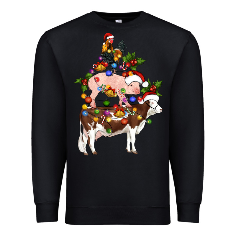 Stacked Christmas Farm Animals Premium Sweatshirt by Artiststas | Teevron