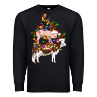 Black stacked christmas farm animals Premium Sweatshirt - Artiststas
