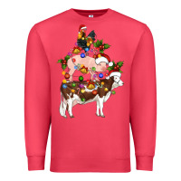 Cardinal stacked christmas farm animals Premium Sweatshirt - Artiststas