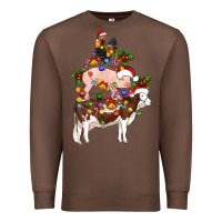 Chestnut stacked christmas farm animals Premium Sweatshirt - Artiststas